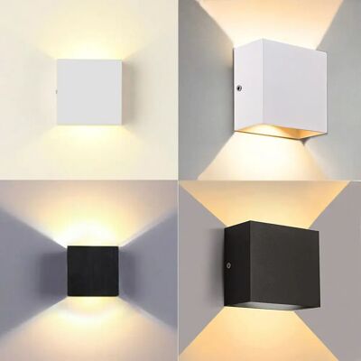 Ninguno Lámpara de pared LED moderna de 4 Uds., lámpara de noche minimalista para dormitorio 10x5x10cm, luz cálida, accesorio de iluminación interior para el hogar y la sala de estar Ninguno Lámpara de pared LED moderna de 4 Uds., lámpara de noche minimalista para dormitorio 10x5x10cm, luz cálida, accesorio de iluminación interior para el hogar y la sala de estar