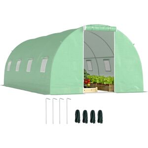 Outsunny Invernadero de Túnel 6x3x2 m con Puerta Enrollable y 8 Ventanas Verde Outsunny Invernadero de Túnel 6x3x2 m con Puerta Enrollable y 8 Ventanas Verde
