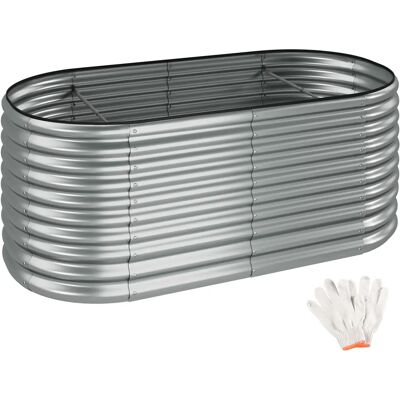Tectake - Bancal elevado FLORMMA, Acero galvanizado, Resistente a la intemperie, Base en contacto con la tierra, Cultivar hierbas, verduras o flores, Huerto elevado, Jardinera grande, Perfiles de Tectake - Bancal elevado FLORMMA, Acero galvanizado, Resistente a la intemperie, Base en contacto con la tierra, Cultivar hierbas, verduras o flores, Huerto elevado, Jardinera grande, Perfiles de