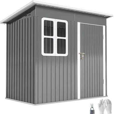 Outsunny Caseta de Jardín 221x133x190 cm Cobertizo de Exterior Metálico para Almacenamiento de Herramientas Gris Oscuro Outsunny Caseta de Jardín 221x133x190 cm Cobertizo de Exterior Metálico para Almacenamiento de Herramientas Gris Oscuro