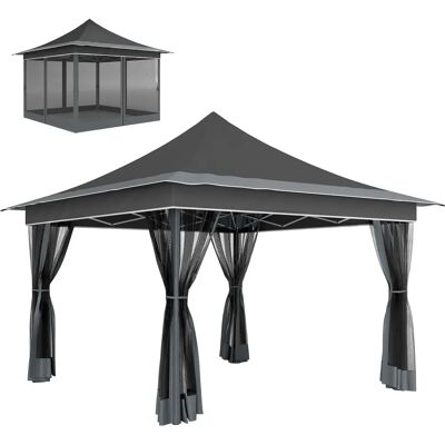 Outsunny Carpa Plegable 3,5x3,5x3 m con 4 Mosquiteras Altura Ajustable Gris Outsunny Carpa Plegable 3,5x3,5x3 m con 4 Mosquiteras Altura Ajustable Gris
