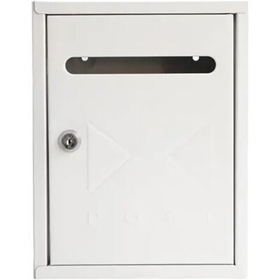 Ninguno STARLEY - Buzón Exterior de Metal para Paquetería y Cartas con Cerradura Buzón de Pared Resistente al Agua para Casa, Oficina o Jardín, 26x20x7cm, Disponible en Blanco, Negro y Gris Ninguno STARLEY - Buzón Exterior de Metal para Paquetería y Cartas con Cerradura Buzón de Pared Resistente al Agua para Casa, Oficina o Jardín, 26x20x7cm, Disponible en Blanco, Negro y Gris