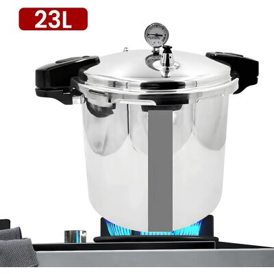 Other Olla a presión de 23 L, olla a presión con manómetro, válvula de seguridad a prueba de explosiones de 10 PSI, universal para cocina de inducción de gas Other Olla a presión de 23 L, olla a presión con manómetro, válvula de seguridad a prueba de explosiones de 10 PSI, universal para cocina de inducción de gas