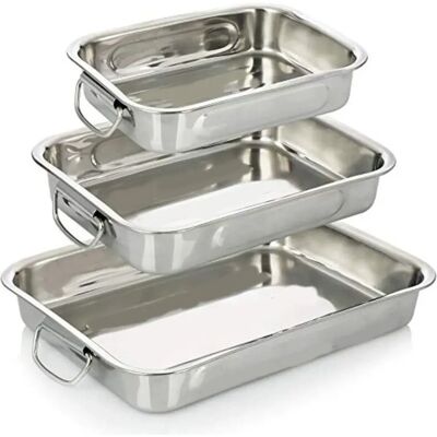 Ninguno Rustidera bandeja para horno acero inoxidable con asas 25, 30, 35, 40 cm Ninguno Rustidera bandeja para horno acero inoxidable con asas 25, 30, 35, 40 cm