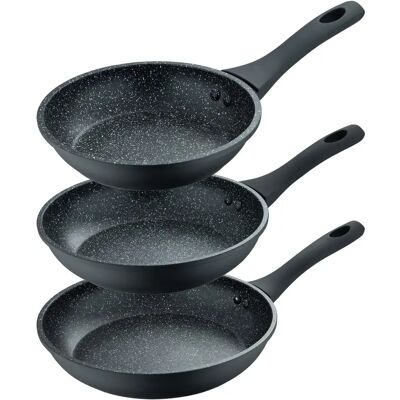 Ninguno Juego de 3 Sartenes Ø18Ø22Ø26cm en aluminio forjado mangos negros Niza San Ignacio Ninguno Juego de 3 Sartenes Ø18Ø22Ø26cm en aluminio forjado mangos negros Niza San Ignacio