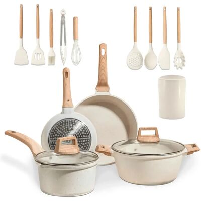 Ninguno JUPPLIES Juego de Cocina Antiadherentes de Piezas - Sartenes de 20 y 24cm Antiadherentes y Ollas Cocina de 16 y 20cm - Bateria de Cocina de Induccion de con Tapa - Libre de PFOA Ninguno JUPPLIES Juego de Cocina Antiadherentes de Piezas - Sartenes de 20 y 24cm Antiadherentes y Ollas Cocina de 16 y 20cm - Bateria de Cocina de Induccion de con Tapa - Libre de PFOA