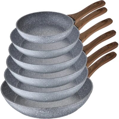 Ninguno Set 6 sartenes Ø18 Ø20 Ø22 Ø24 Ø26 y Ø28 Daimiel, aluminio forjado, inducción - SAN IGNACIO Ninguno Set 6 sartenes Ø18 Ø20 Ø22 Ø24 Ø26 y Ø28 Daimiel, aluminio forjado, inducción - SAN IGNACIO