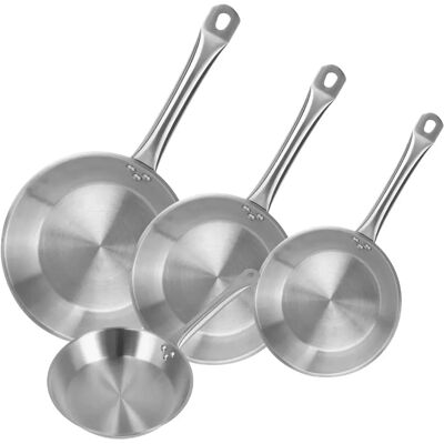 WELLHOME Well Home Sartenes Ø20Ø24Ø28Ø30cm en Acero inoxidable, Aptas para inducción y SIN antiadherente WELLHOME Well Home Sartenes Ø20Ø24Ø28Ø30cm en Acero inoxidable, Aptas para inducción y SIN antiadherente