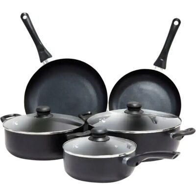 Ninguno Batería de Cocina Almalux® – 3 Ollas con Tapa + 2 Sartenes Antiadherentes Compatible con gas, vitrocerámica, eléctrica e inducción Alta Resistencia Ninguno Batería de Cocina Almalux® – 3 Ollas con Tapa + 2 Sartenes Antiadherentes Compatible con gas, vitrocerámica, eléctrica e inducción Alta Resistencia