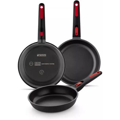 Monix In Out - Set 3 Sartenes Antiadherentes, Lote 18, 22 y 26 cm, Aluminio Fundido, Mango Extraíble y Ergonómico, Utensilio Cocina Monix In Out - Set 3 Sartenes Antiadherentes, Lote 18, 22 y 26 cm, Aluminio Fundido, Mango Extraíble y Ergonómico, Utensilio Cocina