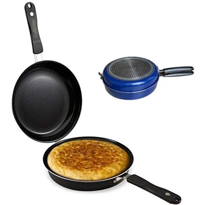 Ninguno Sartén Giratortilla Doble de 14, 20 y 24 cm para Tortillas, Tortillera - Inducción, Gas, Vitro - Antiadherente PFOA - Marca Kadal Ninguno Sartén Giratortilla Doble de 14, 20 y 24 cm para Tortillas, Tortillera - Inducción, Gas, Vitro - Antiadherente PFOA - Marca Kadal