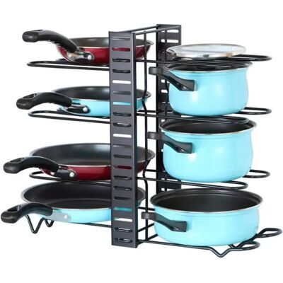NONE SOPORTE Estante de almacenamiento ollas sarten , tapa de olla y sartén de 5 -8 niveles, organizador de utensilios de cocina, accesorios de armario NONE SOPORTE Estante de almacenamiento ollas sarten , tapa de olla y sartén de 5 -8 niveles, organizador de utensilios de cocina, accesorios de armario