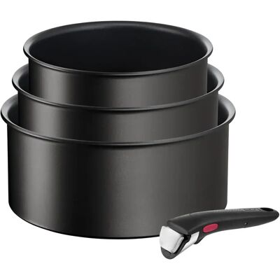 Tefal Ingenio Eco Resis, Set de 4 piezas t, cazos 16/18/20 cm, mango extraíble, inducción, fácil limpieza, revestimiento antiadherente, indicador de temperatura, aluminio, fabricado en Francia, Tefal Ingenio Eco Resis, Set de 4 piezas t, cazos 16/18/20 cm, mango extraíble, inducción, fácil limpieza, revestimiento antiadherente, indicador de temperatura, aluminio, fabricado en Francia,