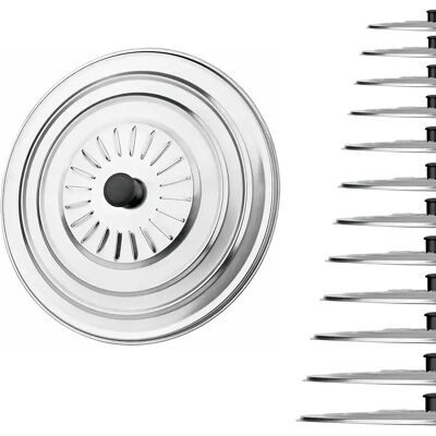 Ninguno C.A - Tapa Multiusos Metálica de Cocina para Sartenes y Ollas - Anti Salpicaduras - Mango Ergonómico - Acero Inoxidable Ninguno C.A - Tapa Multiusos Metálica de Cocina para Sartenes y Ollas - Anti Salpicaduras - Mango Ergonómico - Acero Inoxidable