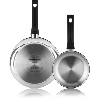 Ninguno Magefesa Essencial Inox - Set de Sartenes Plateadas 20 + 26cm, Acero Inoxidable, Sin Recubrimiento ni Antiadherente, Ecológicas, Inducción Ninguno Magefesa Essencial Inox - Set de Sartenes Plateadas 20 + 26cm, Acero Inoxidable, Sin Recubrimiento ni Antiadherente, Ecológicas, Inducción