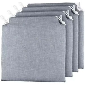 Ninguno Pack 4 Cojines para Sillas - Estampados Lisos con 2 Cintas de Sujeción - Ideal para Interiores y Exteriores - 40 x 40 x 3 cm Ninguno Pack 4 Cojines para Sillas - Estampados Lisos con 2 Cintas de Sujeción - Ideal para Interiores y Exteriores - 40 x 40 x 3 cm