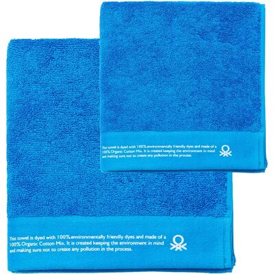 Ninguno Benetton Juego de 2 Toallas de Baño Algodón Orgánico Azul Ninguno Benetton Juego de 2 Toallas de Baño Algodón Orgánico Azul