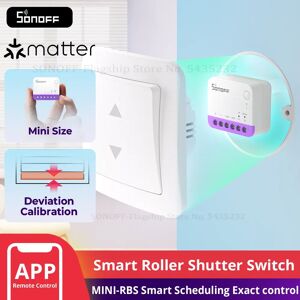 SONOFF MINI-RBS Matter Módulo de interruptor de cortina WIFI inteligente para persianas enrollables Control preciso de porcentaje funciona con Alexa Google Home SONOFF MINI-RBS Matter Módulo de interruptor de cortina WIFI inteligente para persianas enrollables Control preciso de porcentaje funciona con Alexa Google Home