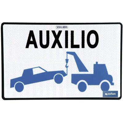 Cofan - Placa Grúa de Servicio Auxilio en Carretera - Soporte 22x34 Cm Cofan - Placa Grúa de Servicio Auxilio en Carretera - Soporte 22x34 Cm