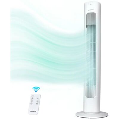 Ventilador de Torre Silencioso Aigostar con Mando a Distancia, Oscilación 70°, Temporizador 7H, 3 Modos y 3 Velocidades, Ventilador de Columna Ahorro Energético para Dormitorio Ventilador de Torre Silencioso Aigostar con Mando a Distancia, Oscilación 70°, Temporizador 7H, 3 Modos y 3 Velocidades, Ventilador de Columna Ahorro Energético para Dormitorio