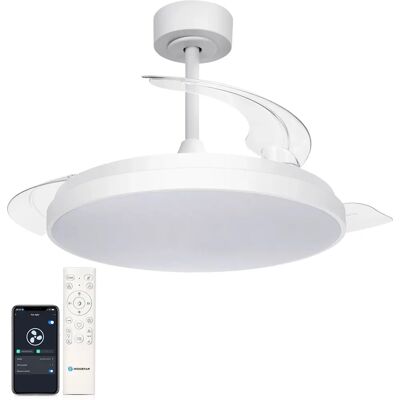 Aigostar Mesh - Ventilador de Techo con luz Inteligente con Aspas Retráctiles, LED 50W + DC 28W - APP/Mando, CCT Regulable 2700K-6500K, Silencioso, Temporizador, Función Invierno/Verano (106cm) Aigostar Mesh - Ventilador de Techo con luz Inteligente con Aspas Retráctiles, LED 50W + DC 28W - APP/Mando, CCT Regulable 2700K-6500K, Silencioso, Temporizador, Función Invierno/Verano (106cm)