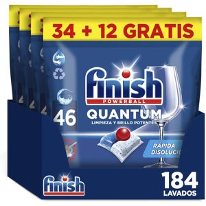 Finish Powerball Quantum, 92 138 184 Pastillas para Lavavajillas, Limpieza y Brillo Potentes, Aroma Regular Formato 2x46 3x46 4x46 Finish Powerball Quantum, 92 138 184 Pastillas para Lavavajillas, Limpieza y Brillo Potentes, Aroma Regular Formato 2x46 3x46 4x46