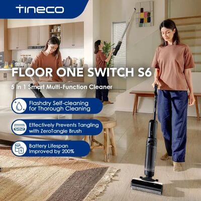 Tineco - Floor One Switch S6 - Negro - 5-in-1 - Limpiador de suelos Tineco - Floor One Switch S6 - Negro - 5-in-1 - Limpiador de suelos
