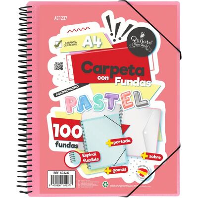 Ninguno Starplast - Carpeta Con Fundas Espiral Flexible A4 con 100 Fundas Transparentes Ninguno Starplast - Carpeta Con Fundas Espiral Flexible A4 con 100 Fundas Transparentes
