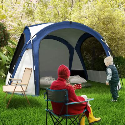 Outsunny Tienda de Campaña Familiar para 4-5 Personas 350x350x230 cm Blanco Azul Outsunny Tienda de Campaña Familiar para 4-5 Personas 350x350x230 cm Blanco Azul