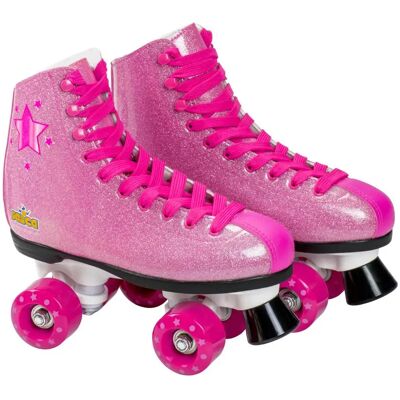 Ninguno Patines de bota Roller con cordones Purple "Shak", patines de 4 ruedas, Color Rosa purpurina (6992-6995) Varios colores. Para principiantes. Calidad al mejor precio. De acuerdo a la normativa CE. +5 Ninguno Patines de bota Roller con cordones Purple "Shak", patines de 4 ruedas, Color Rosa purpurina (6992-6995) Varios colores. Para principiantes. Calidad al mejor precio. De acuerdo a la normativa CE. +5