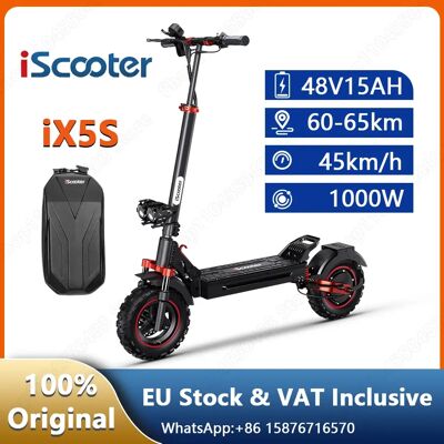 Ninguno IScooter-patinete eléctrico iX5S, con sistema de frenado EABS, 1000W, 48V, 15Ah, 11 pulgadas, todoterreno, plegable, para ciudad Ninguno IScooter-patinete eléctrico iX5S, con sistema de frenado EABS, 1000W, 48V, 15Ah, 11 pulgadas, todoterreno, plegable, para ciudad