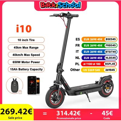 Scooter eléctrico iScooter I10 - 650W, 15Ah, 45km Alcance Scooter eléctrico iScooter I10 - 650W, 15Ah, 45km Alcance