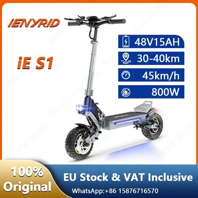 Ninguno IE-S1-patinete eléctrico con Motor de 800W, sistema de Control de crucero automático, de 10 pulgadas neumático todoterreno, 48V y 15Ah Ninguno IE-S1-patinete eléctrico con Motor de 800W, sistema de Control de crucero automático, de 10 pulgadas neumático todoterreno, 48V y 15Ah