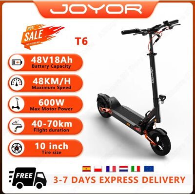 Ninguno JOYOR T6 Scooter Eléctrico 600W Motor 48V18Ah con luz de señal de giro E-Scooter Aldult 10 "neumático todoterreno ciudad EScooters plegables Ninguno JOYOR T6 Scooter Eléctrico 600W Motor 48V18Ah con luz de señal de giro E-Scooter Aldult 10 "neumático todoterreno ciudad EScooters plegables