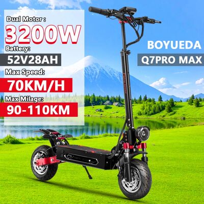 Ninguno Patinete eléctrico Q7Pro Max, patinete eléctrico con Motor Dual de 3200W, 52V28Ah, activación NFC y conexión por aplicación, control automático de crucero Ninguno Patinete eléctrico Q7Pro Max, patinete eléctrico con Motor Dual de 3200W, 52V28Ah, activación NFC y conexión por aplicación, control automático de crucero