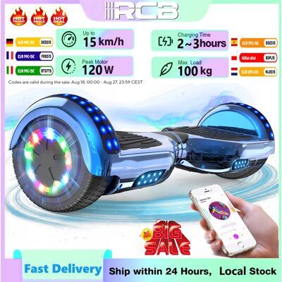 RCB(运输工具) RCB Hoverboard, Hoverboard de dos ruedas de 6,5 pulgadas con altavoz Bluetooth con luz LED, Hoverboard Gran regalo para niños y adultos RCB(运输工具) RCB Hoverboard, Hoverboard de dos ruedas de 6,5 pulgadas con altavoz Bluetooth con luz LED, Hoverboard Gran regalo para niños y adultos