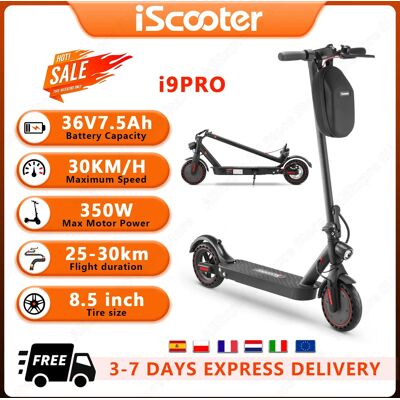 Ninguno IScooter-patinete eléctrico i9PRO, 350W, 36V, 7,5 Ah, con pantalla LCD, aplicación inteligente, conexión, para ciudad Ninguno IScooter-patinete eléctrico i9PRO, 350W, 36V, 7,5 Ah, con pantalla LCD, aplicación inteligente, conexión, para ciudad