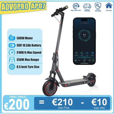Patinete eléctrico AOVOPRO AP07 600W potencia máxima instantánea 31 KM/H 36V10.5Ah 35KM con escooter de absorción de impacto de señal de giro Patinete eléctrico AOVOPRO AP07 600W potencia máxima instantánea 31 KM/H 36V10.5Ah 35KM con escooter de absorción de impacto de señal de giro