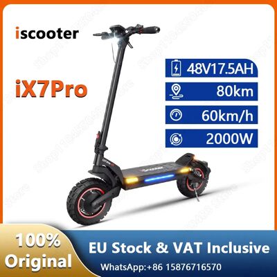 Ninguno IScooter-patinete eléctrico iX7pro, con Motor Dual de 2000W, batería de 48V y 17,5 Ah, neumático todoterreno antideslizante de 10 pulgadas Ninguno IScooter-patinete eléctrico iX7pro, con Motor Dual de 2000W, batería de 48V y 17,5 Ah, neumático todoterreno antideslizante de 10 pulgadas