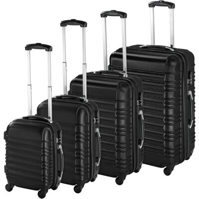 TECTAKE - Conjunto de 4 maletas de ABS, Carcasa rígida y ligera de plástico ABS, Ruedas con giro de 360° muy silenciosas, Asa telescópica de aluminio ajustable en altura, Cerradura de combinación TSA TECTAKE - Conjunto de 4 maletas de ABS, Carcasa rígida y ligera de plástico ABS, Ruedas con giro de 360° muy silenciosas, Asa telescópica de aluminio ajustable en altura, Cerradura de combinación TSA