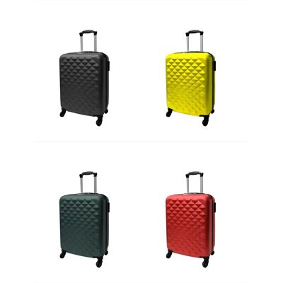 Ninguno Maleta de viaje cabina, diseño de rombos, 4 ruedas de abs, trolley, dura y ligera, cerradura de combinación numérica (52 x 32 x 22 cm) Ninguno Maleta de viaje cabina, diseño de rombos, 4 ruedas de abs, trolley, dura y ligera, cerradura de combinación numérica (52 x 32 x 22 cm)