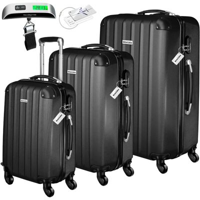 TECTAKE - Juego de 3 maletas de viaje TALIA, Báscula integrada, Etiquetas de equipaje, ABS, Mango telescópico, Maleta grande, Maleta mediana, Maleta de cabina, Ruedas giratorias 360° y extraíbles, TECTAKE - Juego de 3 maletas de viaje TALIA, Báscula integrada, Etiquetas de equipaje, ABS, Mango telescópico, Maleta grande, Maleta mediana, Maleta de cabina, Ruedas giratorias 360° y extraíbles,