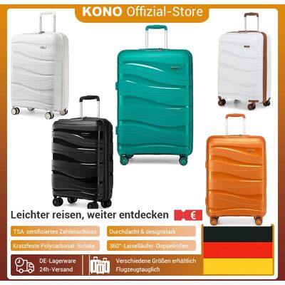 KONO-maleta rígida ligera con cerradura TSA de polipropileno, maleta con carrito, M/L/XL, Juego de 2/3/4 piezas KONO-maleta rígida ligera con cerradura TSA de polipropileno, maleta con carrito, M/L/XL, Juego de 2/3/4 piezas