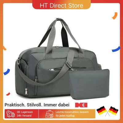 Juego de maletero de mano con bolsa de viaje Kono, bolsa de fin de semana de 2 piezas con compartimento para zapatos y bolsa de cosméticos, diseño multicámara para viajes y deportes Juego de maletero de mano con bolsa de viaje Kono, bolsa de fin de semana de 2 piezas con compartimento para zapatos y bolsa de cosméticos, diseño multicámara para viajes y deportes