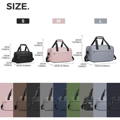 KONO-Bolsa de Viaje Unisex, bolsa de equipaje de mano, bolsa de gimnasio Ryanair Weekender para viajes y Fitness, compacta y práctica KONO-Bolsa de Viaje Unisex, bolsa de equipaje de mano, bolsa de gimnasio Ryanair Weekender para viajes y Fitness, compacta y práctica