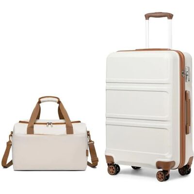 KONO-Juego de maletas de 2 piezas, maletín con carrito de 65cm + bolsa de equipaje de mano Ryanair (40x20x25cm), negro, ABS, cerradura TSA, engranaje giratorio de 360 ° KONO-Juego de maletas de 2 piezas, maletín con carrito de 65cm + bolsa de equipaje de mano Ryanair (40x20x25cm), negro, ABS, cerradura TSA, engranaje giratorio de 360 °