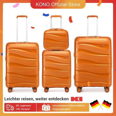 Caja KONO de 4 piezas con estuche de belleza. Estuche rígido de PP y cerradura TSA juego de equipaje de mano en S/M/L Caja KONO de 4 piezas con estuche de belleza. Estuche rígido de PP y cerradura TSA juego de equipaje de mano en S/M/L