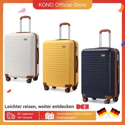 Estuche rígido Kono M/L/XL, equipaje de viaje 100% ABS con 8 ruedas giratorias, maleta con ruedas TSA Lock para equipaje de mano y viaje Estuche rígido Kono M/L/XL, equipaje de viaje 100% ABS con 8 ruedas giratorias, maleta con ruedas TSA Lock para equipaje de mano y viaje