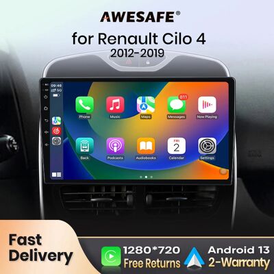 AWESAFE PX9 Autoradio para Renault Clio 4 2012-2019 pantalla Carplay inalámbrica Android Auto estéreo GPS Navi FM RDS BT SWC AWESAFE PX9 Autoradio para Renault Clio 4 2012-2019 pantalla Carplay inalámbrica Android Auto estéreo GPS Navi FM RDS BT SWC