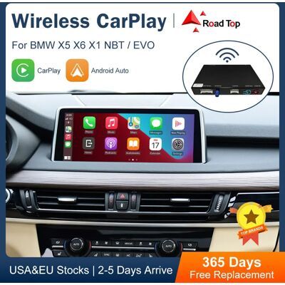 Road Top CarPlay inalámbrico superior de carretera Android Auto para BMW NBT EVO X5 F15 X6 F16 2014-2020 X1 F48 2016-2020 con funciones de reproducción de coche Airplay Road Top CarPlay inalámbrico superior de carretera Android Auto para BMW NBT EVO X5 F15 X6 F16 2014-2020 X1 F48 2016-2020 con funciones de reproducción de coche Airplay
